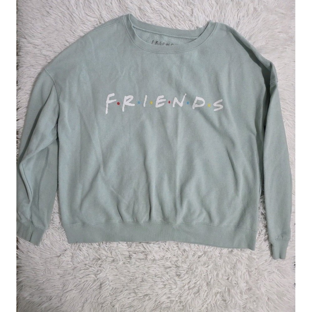 Friends The Television Series Womens Sweater 2X Light Green Long Sleeve Pullover